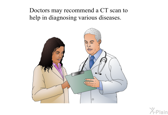 Doctors may recommend a CT scan to help in diagnosing various diseases.