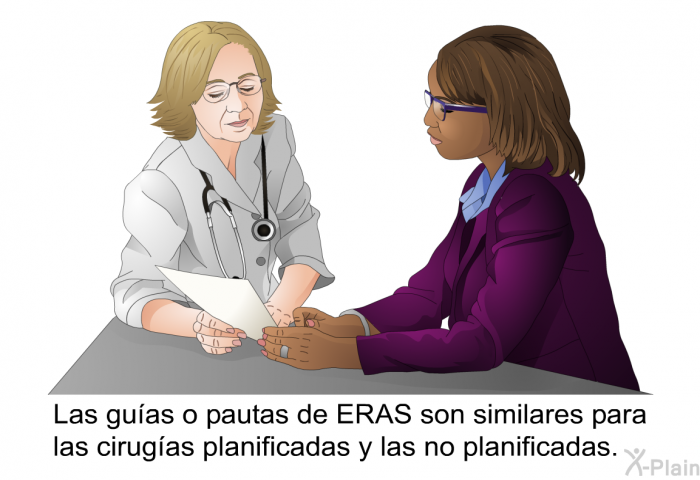 Las guas o pautas de ERAS son similares para las cirugas planificadas y las no planificadas.