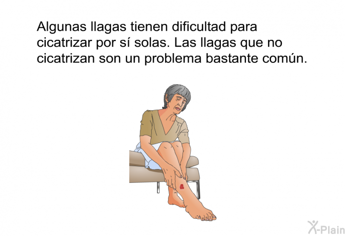 Algunas llagas tienen dificultad para cicatrizar por s solas. Las llagas que no cicatrizan son un problema bastante comn.